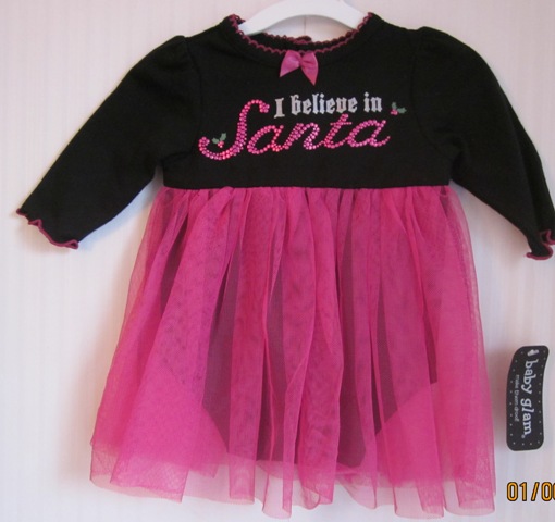 (image for) Baby Glam Believe In Santa Skirted Creeper Tulle Skirt 6 Months - Click Image to Close
